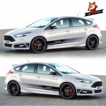 PVC Vinyl Auto Side Car Sticker Sport Stripes Car Stickers Car Both Side Body Sport Auto Stickers for Ford 2013-2018 Focus
